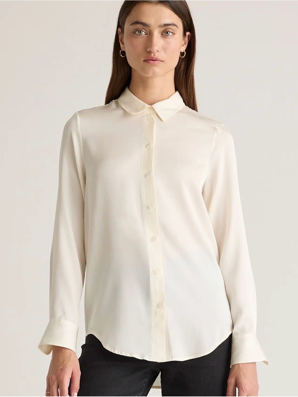 Quince Washable Stretch Silk Blouse